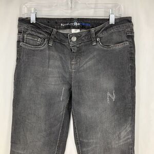 Apostrophe Premium Boot Cut Charcoal Gray Distressed Denim jeans 10 33x32